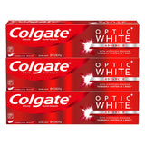 Colgate Optic White pasta dientes menta espumosa para aliento fresco y limpieza diaria.