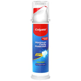 Colgate pasta dental de 100 ml con dispensador, mejora la higiene bucal y la experiencia de cepillado.