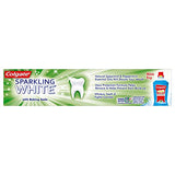 Pasta dental Colgate Sparkling White con menta, sonrisa brillante y frescura.