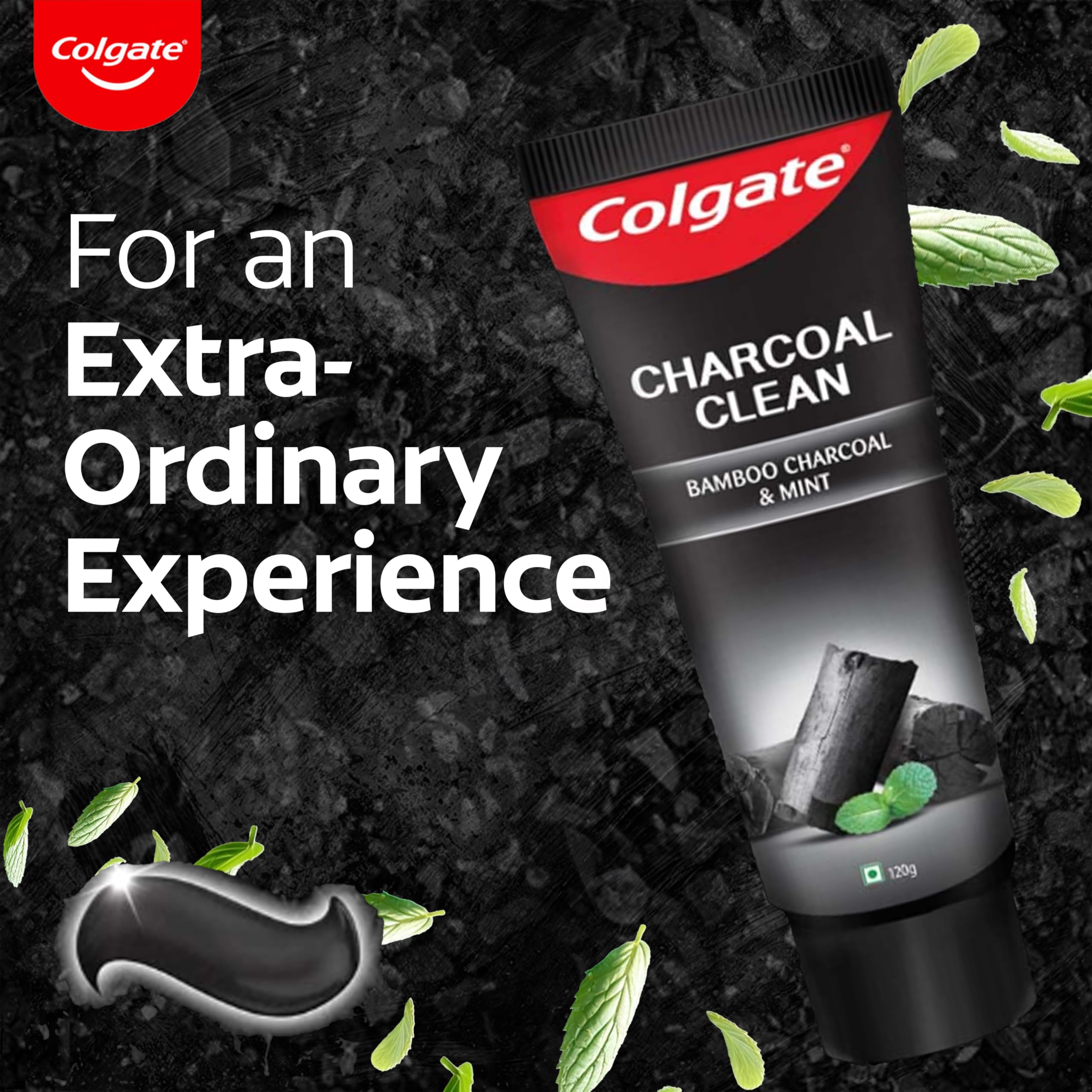 Pasta Colgate Charcoal Clean con menta para aliento fresco