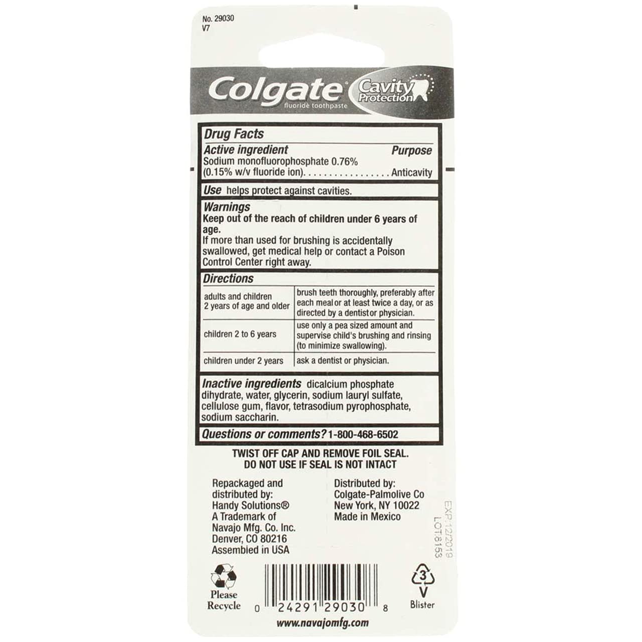 Colgate Protección contra caries brillo dental gracias al fluoruro activo