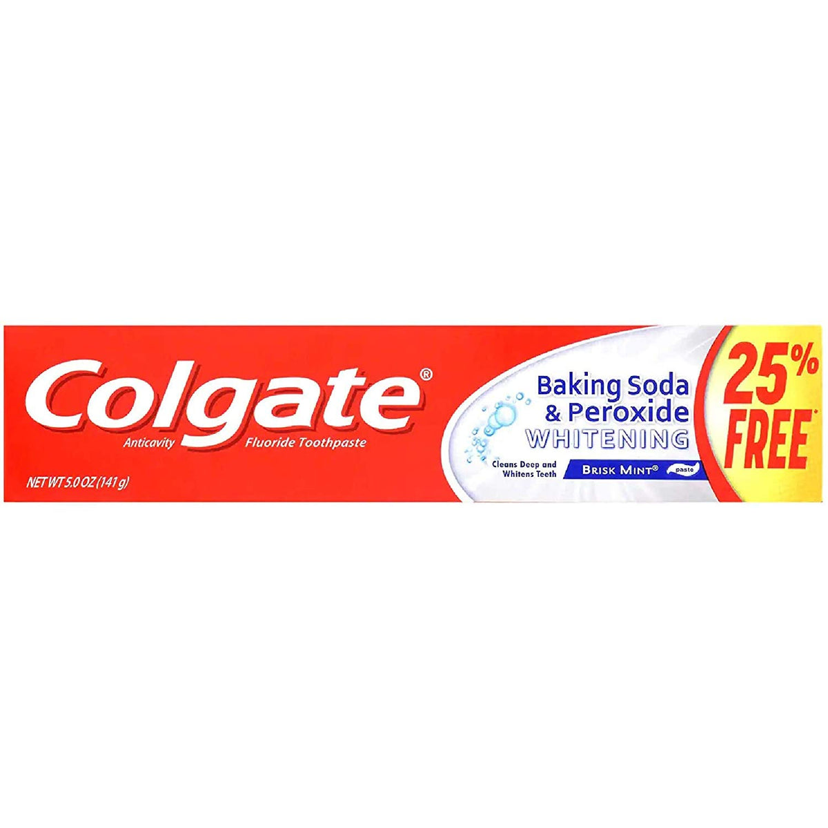 Colgate pasta de dientes blanqueante con bicarbonato y peróxido, sabor menta Brisk para uso diario
