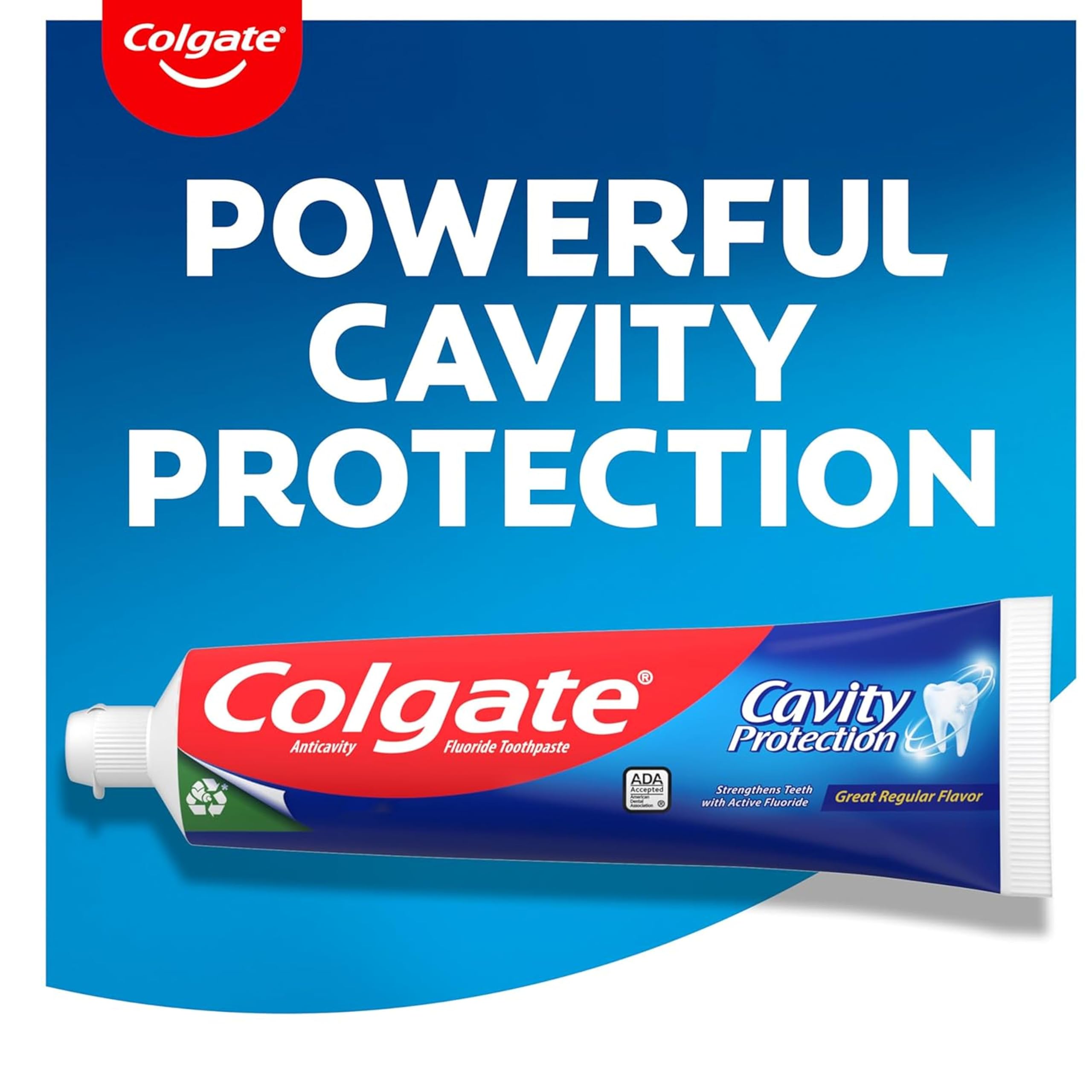 Uso diario de Colgate Protección Caries para dientes fuertes y sanos.