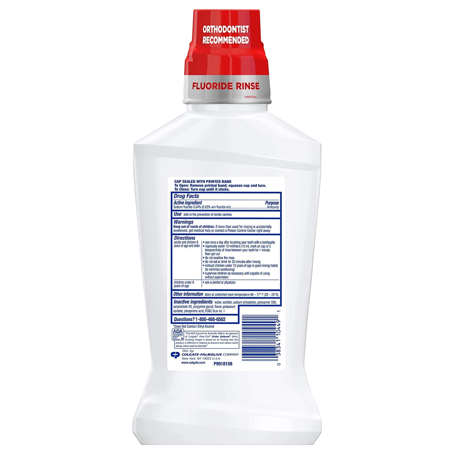 Colgate Phos-Flur, tapa ergonómica para dosificar 10 ml fácilmente.