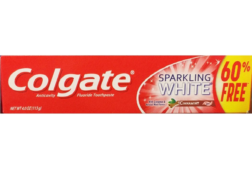 Colgate Cinnamint, tubo dental, frescura y blanqueamiento suave.