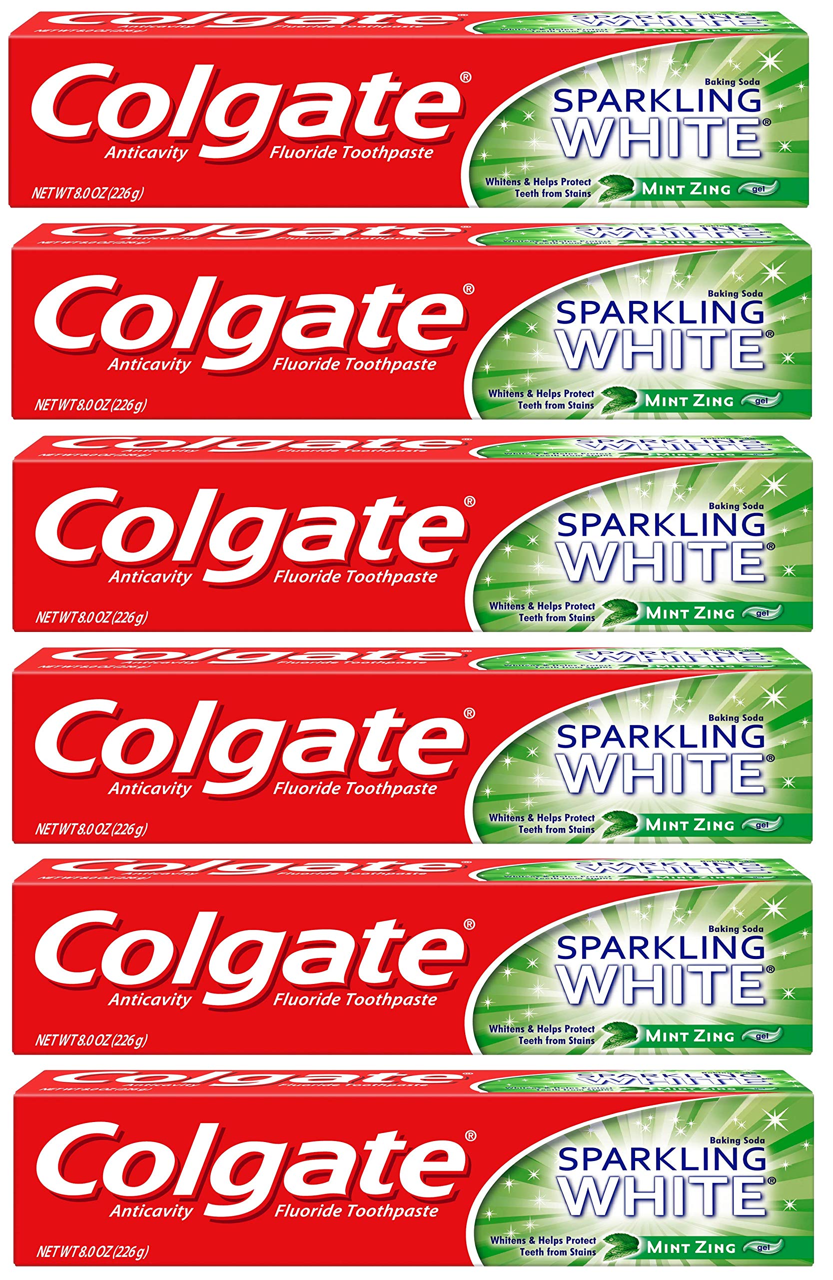 Colgate Sparkling White, pasta dental 8oz, ayuda a eliminar manchas para dientes más blancos.