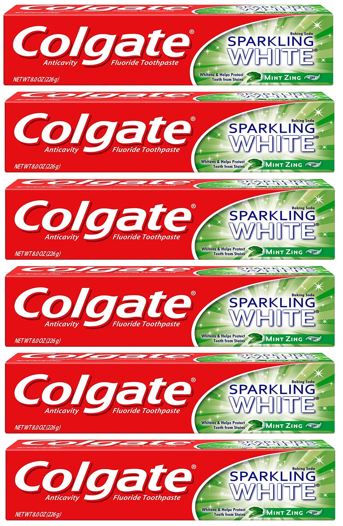 Colgate Sparkling White, pasta dental 8oz, ayuda a eliminar manchas para dientes más blancos.
