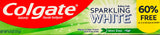 Tubo de Colgate Sparkling White, pasta de dientes con menta para dientes más blancos