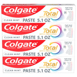 Colgate Total Prevención Activa Clean Mint, tubo de pasta, combate bacterias y refresca el aliento.
