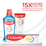 Colgate Total Prevención Activa Clean Mint, tubo de pasta, fórmula con fluoruro que protege dientes.