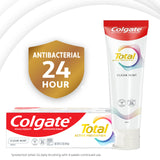 Colgate Total Prevención Activa Clean Mint, tubo de pasta, protección antibacteriana 24 horas al cepillarse.