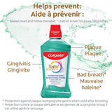 Colgate Total Advanced Pro-Shield enjuague bucal menta, envase, sabor refrescante.