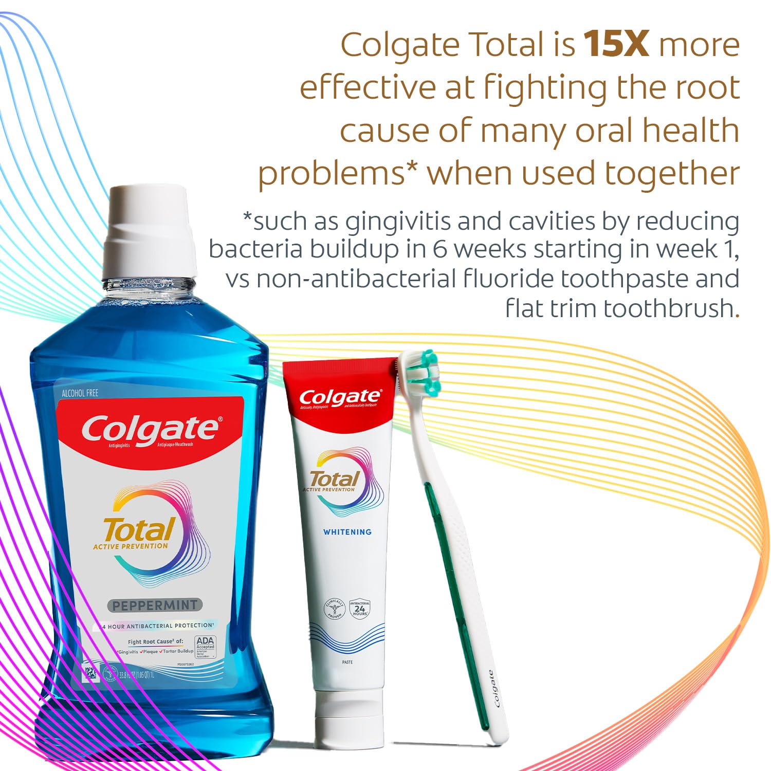 Colgate Total aliento fresco tras cada cepillado.