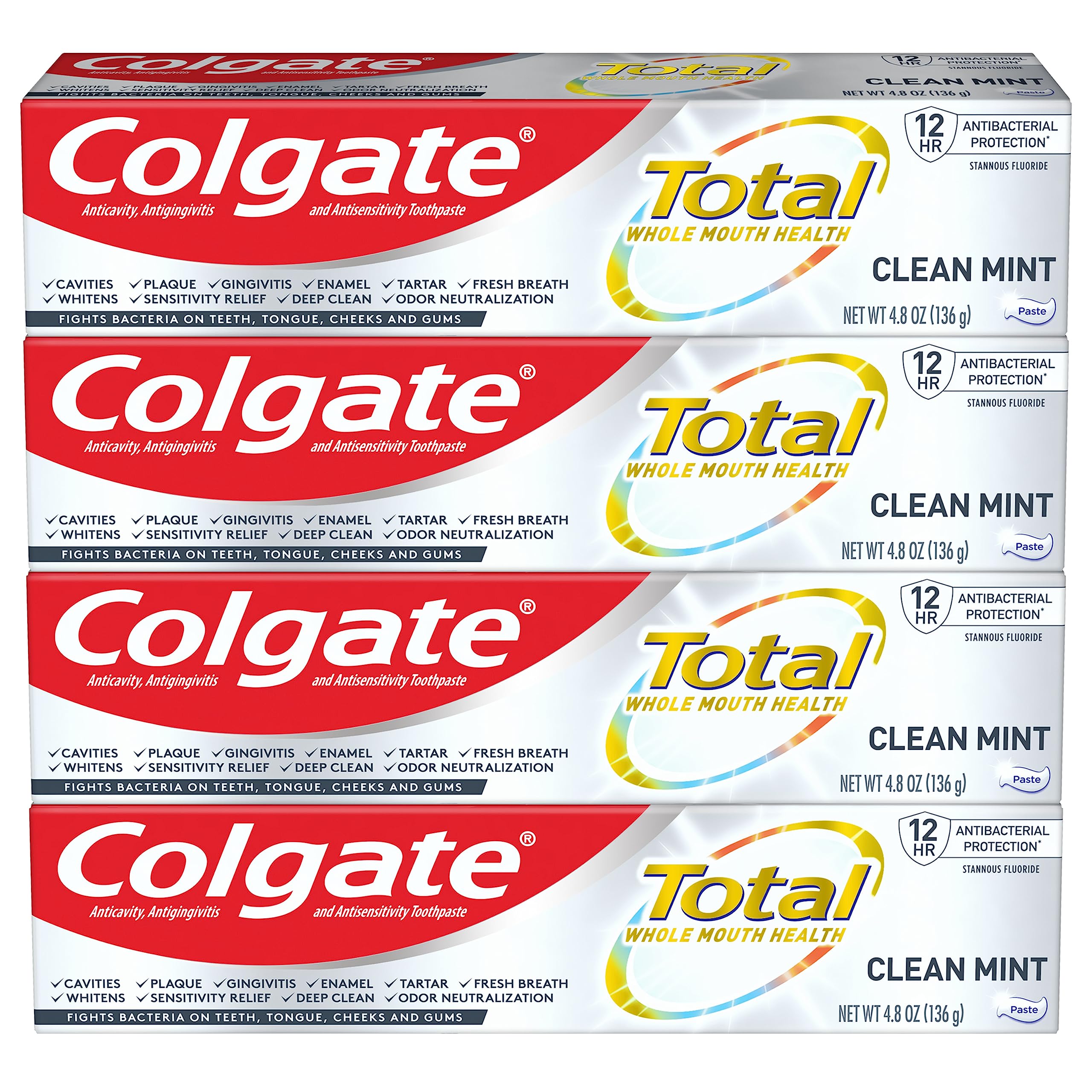 Colgate Total blanqueamiento, pasta de dientes, mejora manchas superficiales.