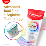 Colgate Total blanqueamiento suave para dientes más brillantes.