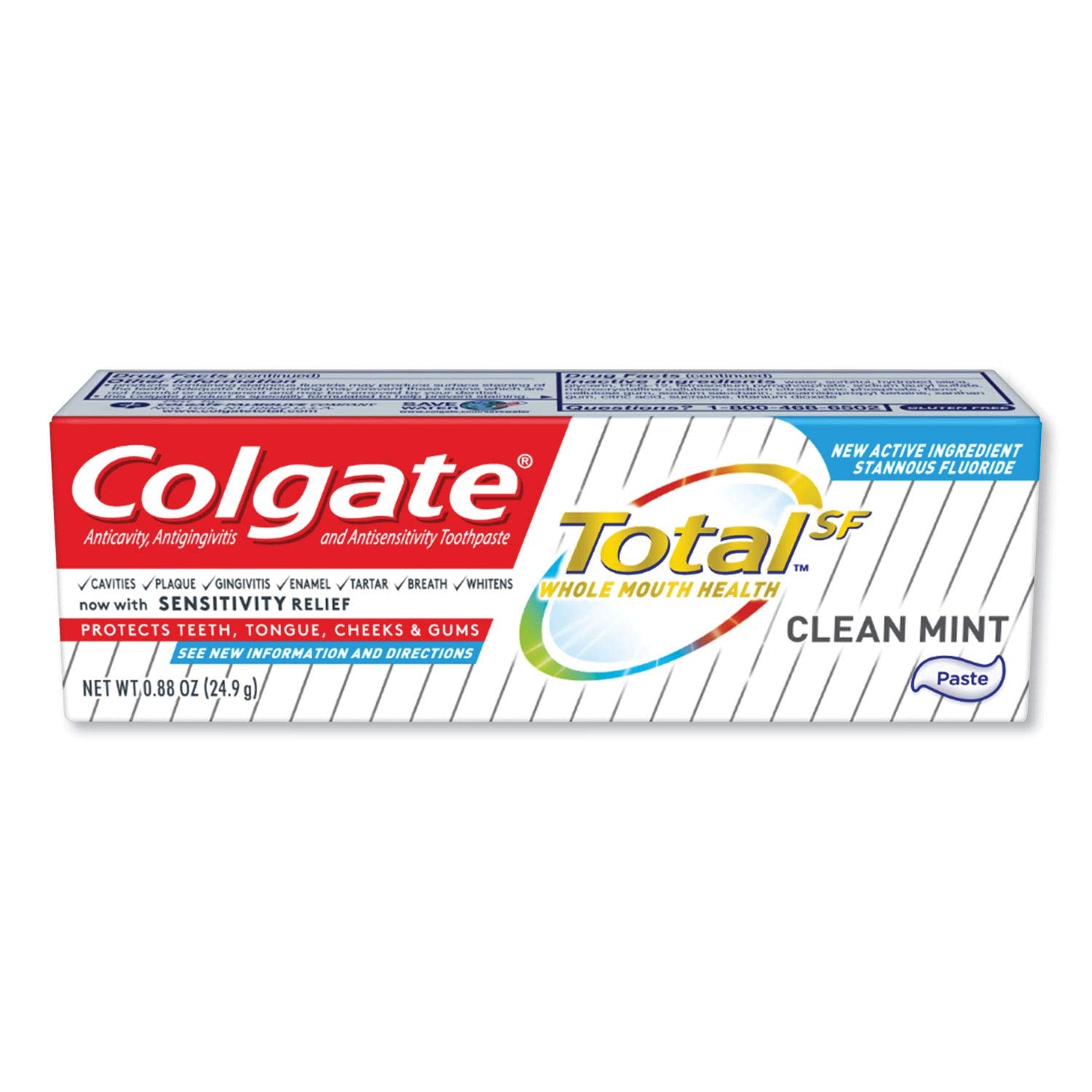 Pasta dental Colgate Total Clean MNT, en tubo, mantiene dientes limpios y frescos.