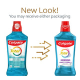 Colgate Total para Encías, enjuague mentolado para un aliento fresco y limpieza diaria.