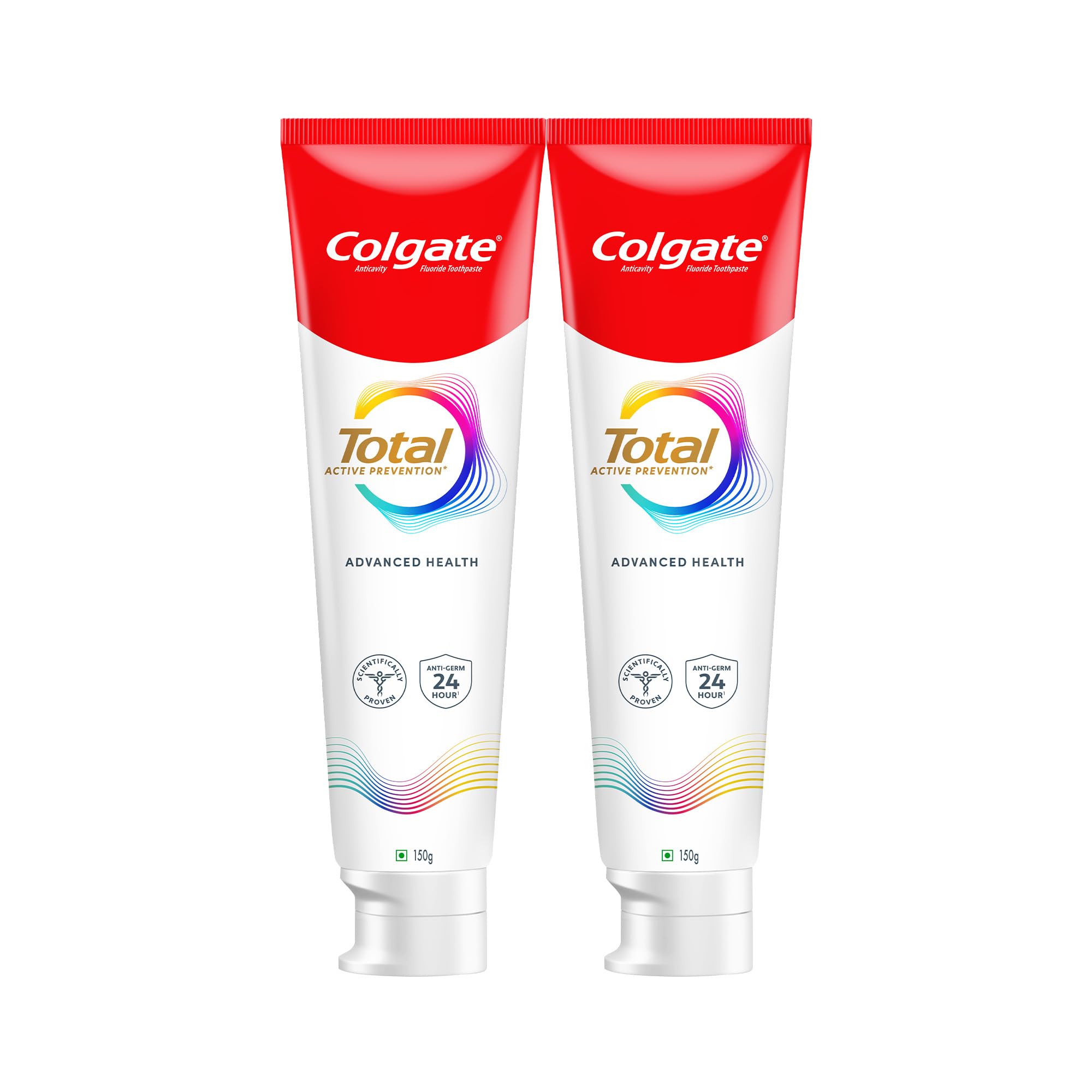 Colgate Total 300g frente al pack, protección bucal integral.