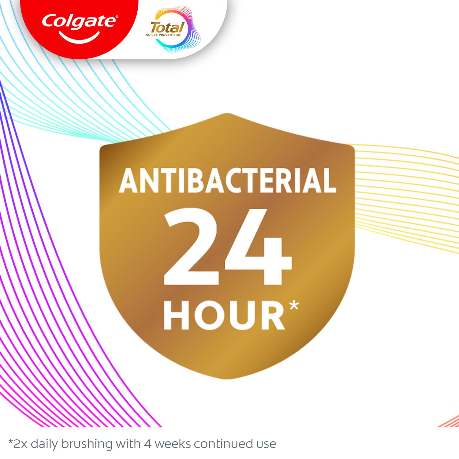 Colgate Total pasta de menta para una sensación de limpieza duradera.