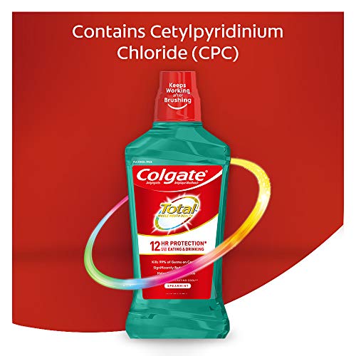 Colgate Total Pro-Shield: etiqueta sin alcohol para uso diario.