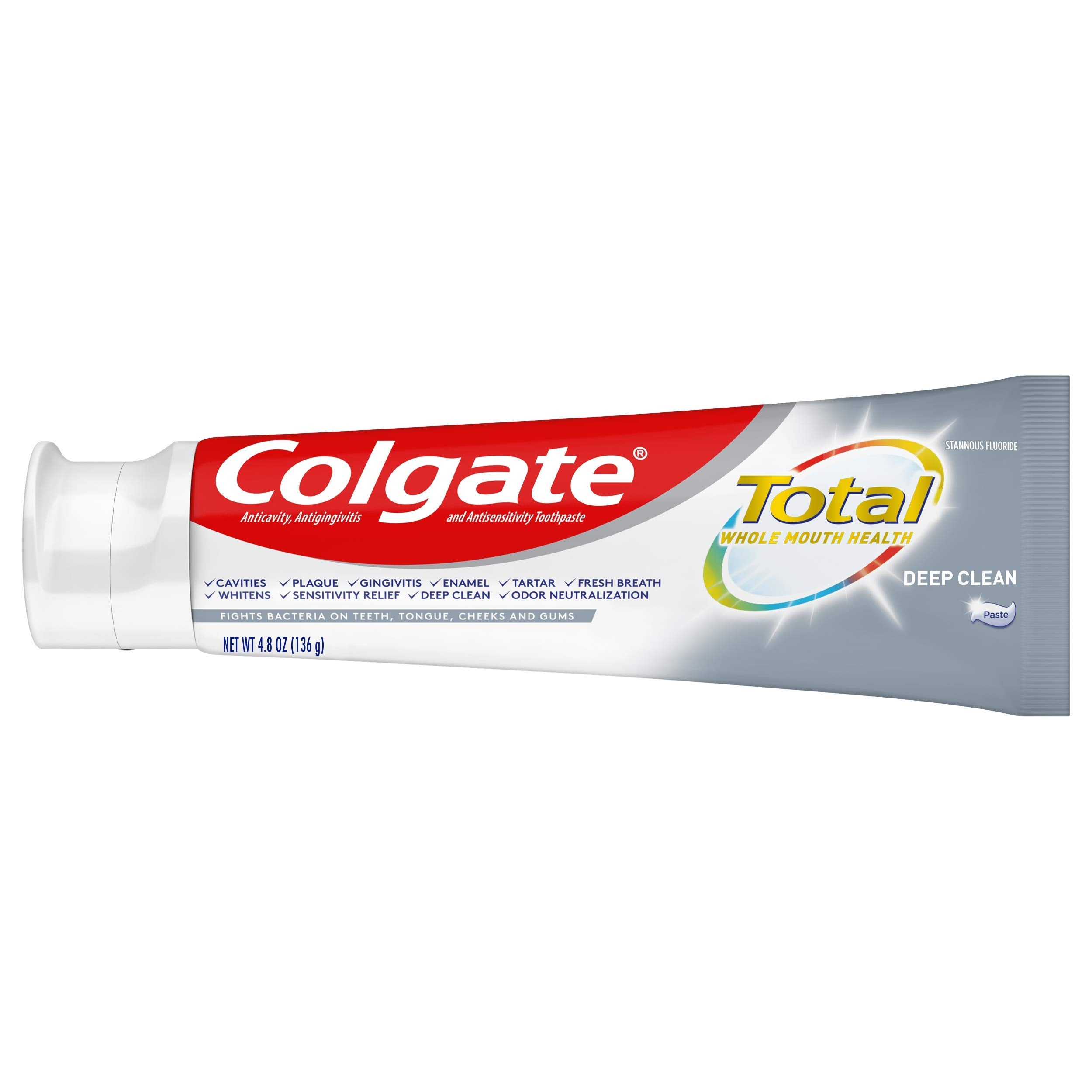 Colgate Total protección contra caries y cuidado dental diario.