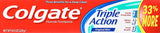Colgate Triple Acción pasta dental, brillo de superficie para dientes más blancos