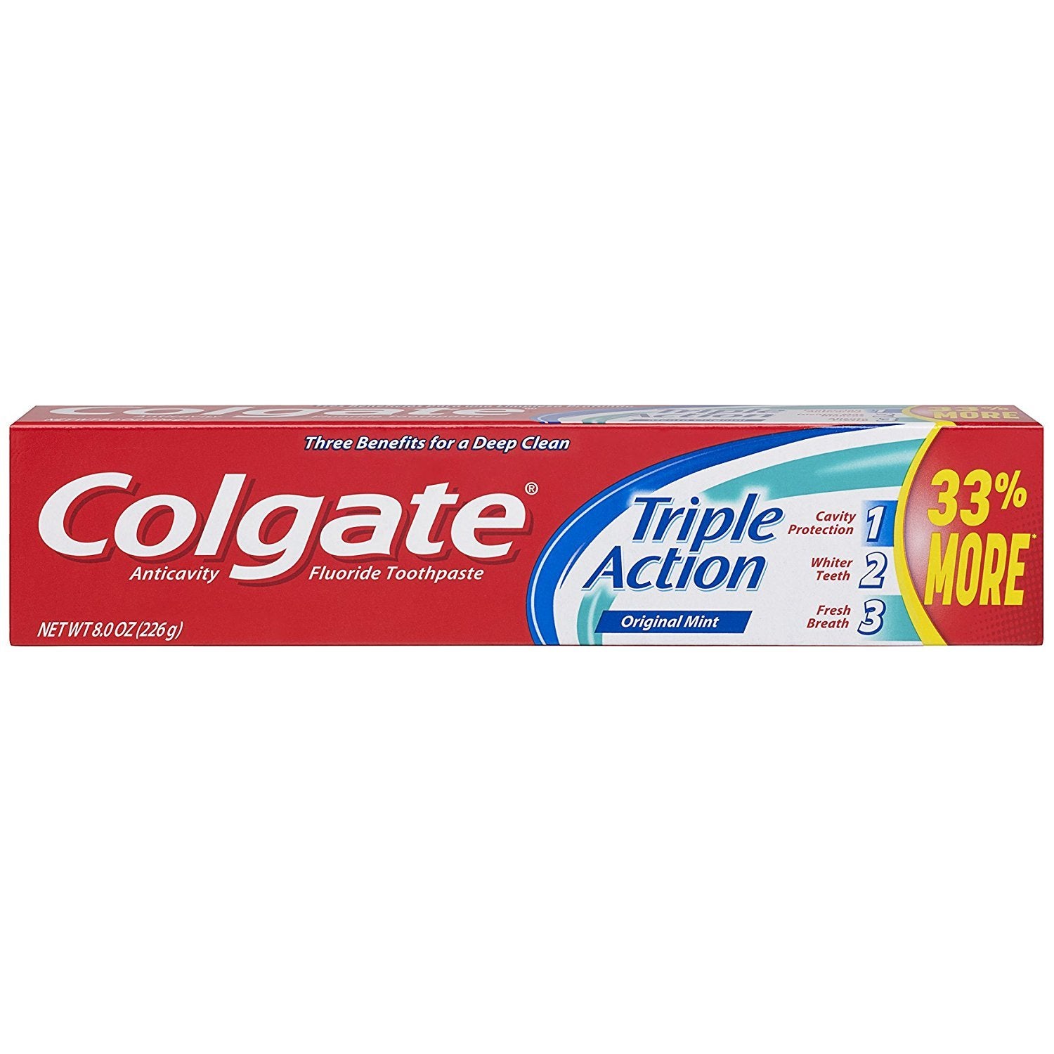 Colgate Triple Acción pasta dental, paquete de 6, limpieza profunda para dientes