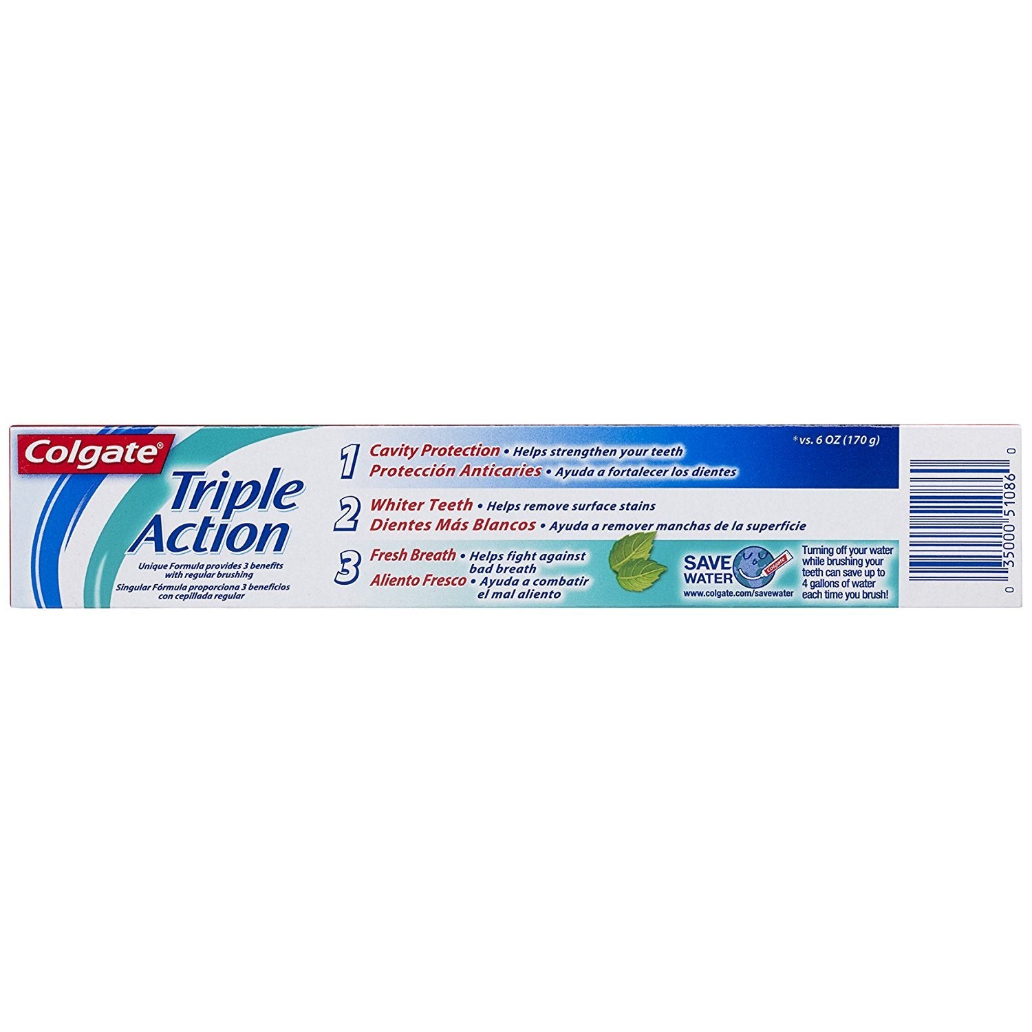 Colgate Triple Acción pasta dental, protección contra caries y dientes más fuertes