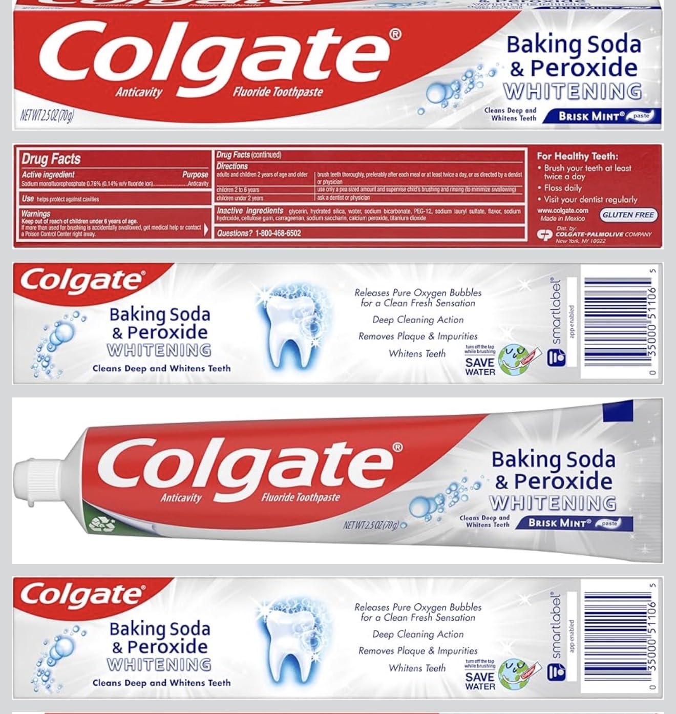 Pasta Colgate en tubo de 4 onzas, conveniente para uso diario.