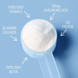 Collagen For Her: cuchara medidora para porciones diarias de colágeno.
