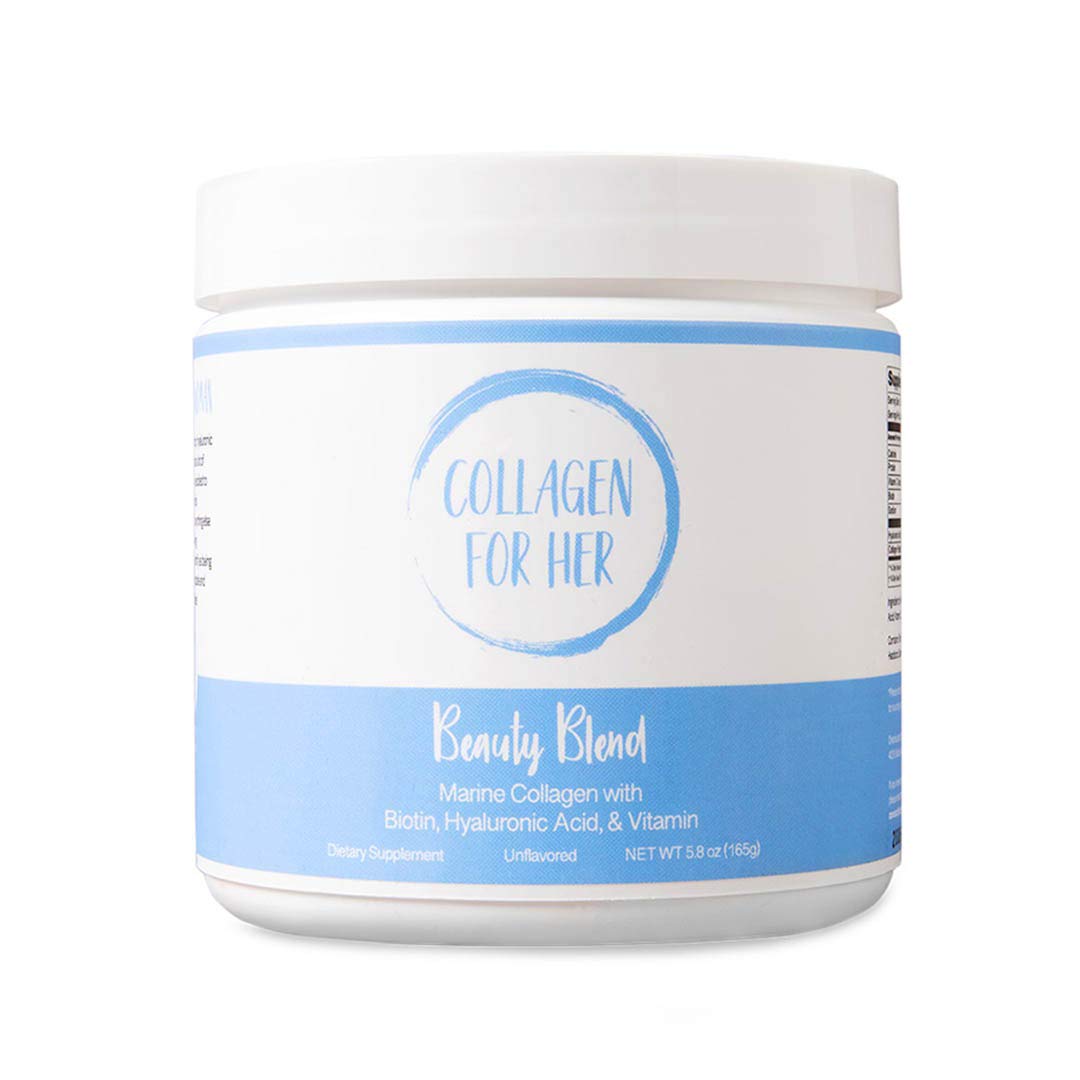 Collagen For Her: ingredientes clave como ácido hialurónico y vitamina C.