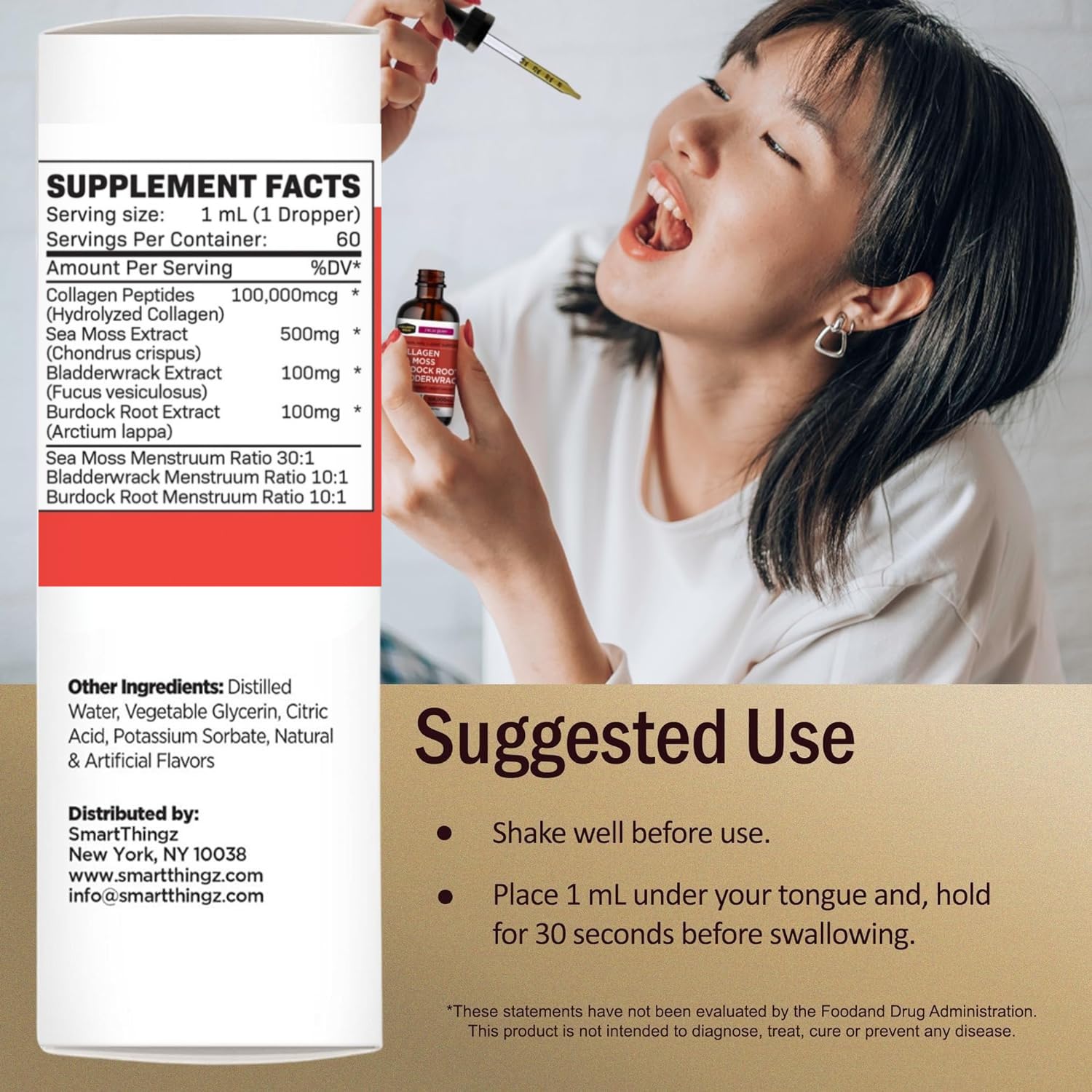 Collagen Mojo, ingredientes musgo marino, favorece elasticidad de la piel.