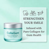 Collagum aplicación en cepillo dental para higiene diaria.