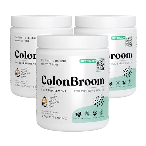 ColonBroom polvo psyllium con estevia, apoyo digestivo suave.
