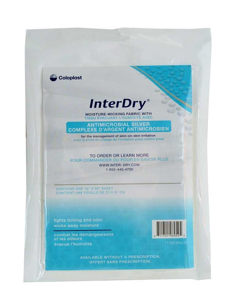 Coloplast InterDry Textil con plata antimicrobiana mantiene la piel seca y reduce la fricción