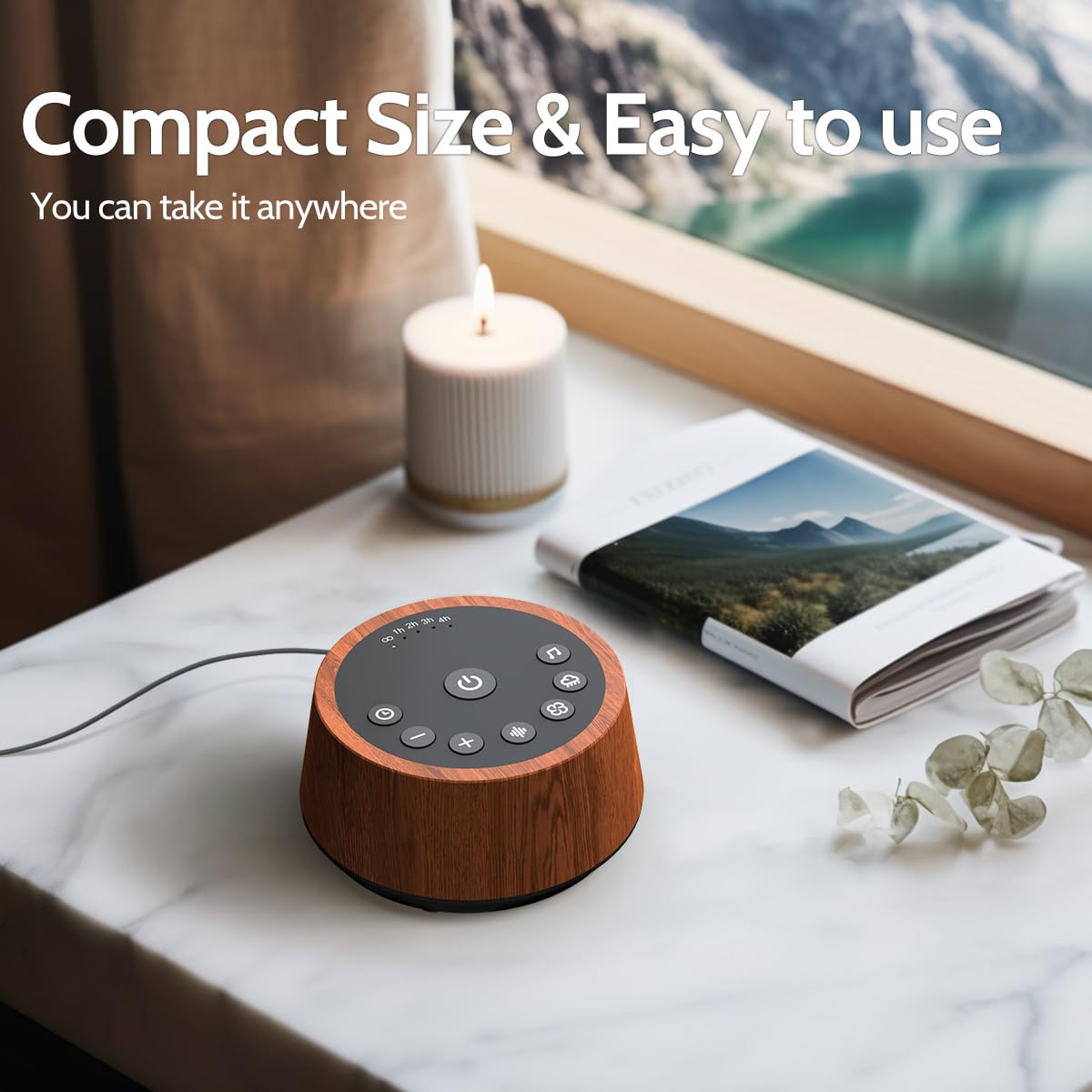 Color Noise Sleep: botones grandes para cambiar pistas y activar la luz ambiental fácilmente