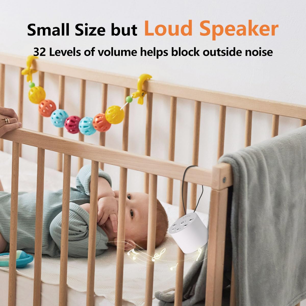 Color Noise Sleep Sound Machine: cuerda de colgar para colocarlo donde quieras.