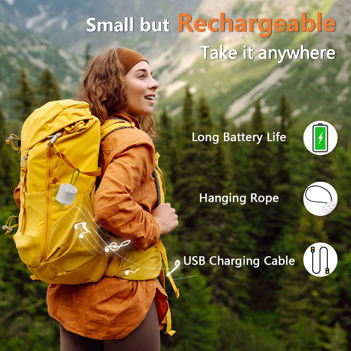 Color Noise Sleep Sound Machine: tamaño compacto ideal para dormitorio o viaje.