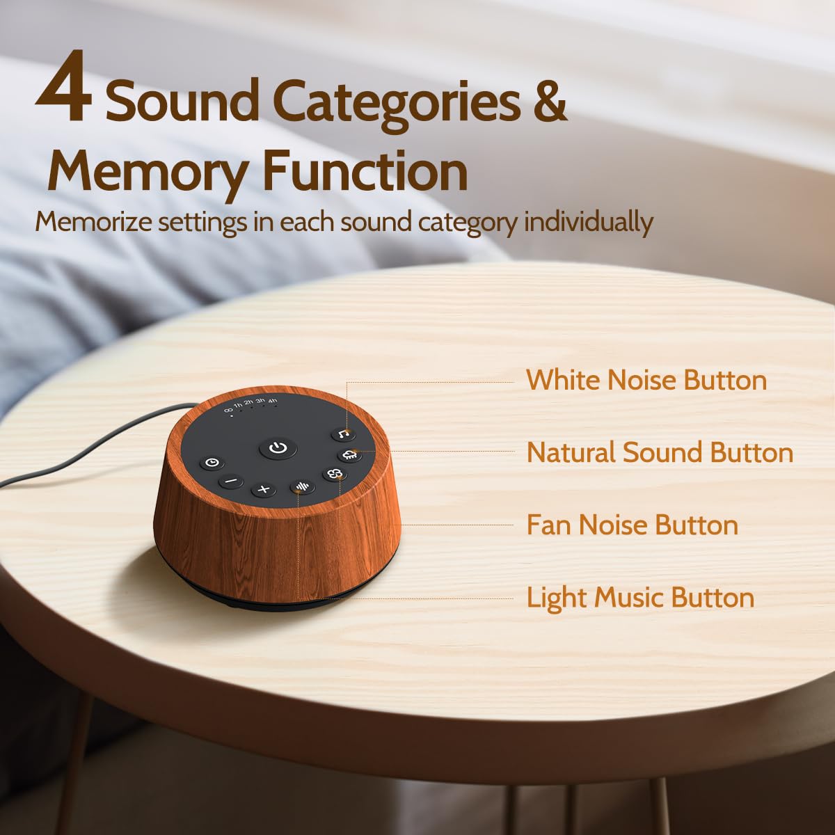 Color Noise Sleep: temporizadores de 5 opciones para dormir sin interrupciones