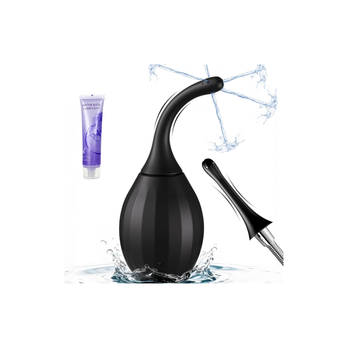 ColorfulParadise Enemas Anal con boquilla ajustable para ángulos cómodos