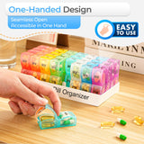 Organizador COLORWING con compartimentos de mañana y tarde para 3 píldoras