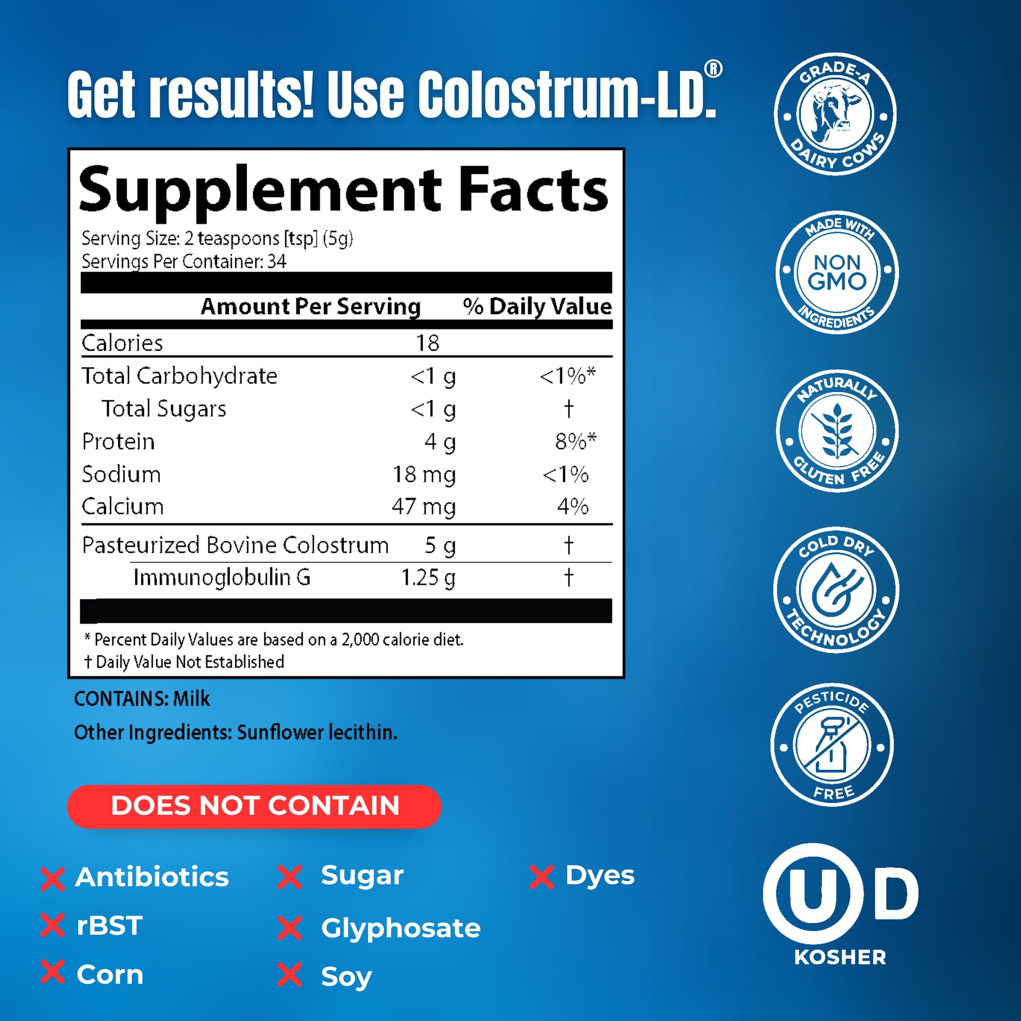 Colostrum-LD polvo con medidor incluido para dosis sencillas