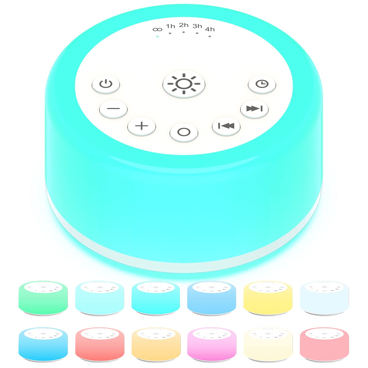 ColourNoise máquina de sonidos para dormir en primer plano, ideal para relajación nocturna.
