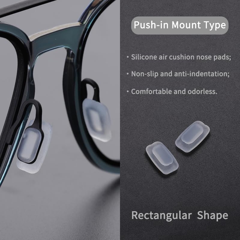 Combine8 almohadillas nasales antideslizantes cuadradas para gafas, comodidad todo el día.