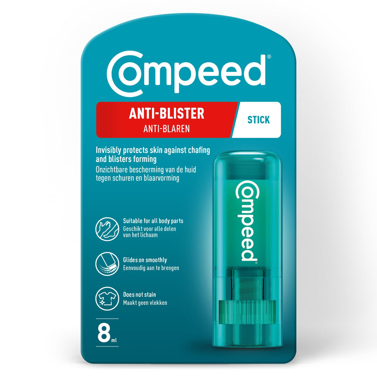 Compeed Stick Antiampolas, aplicación sin mancha para reducir rozaduras al caminar