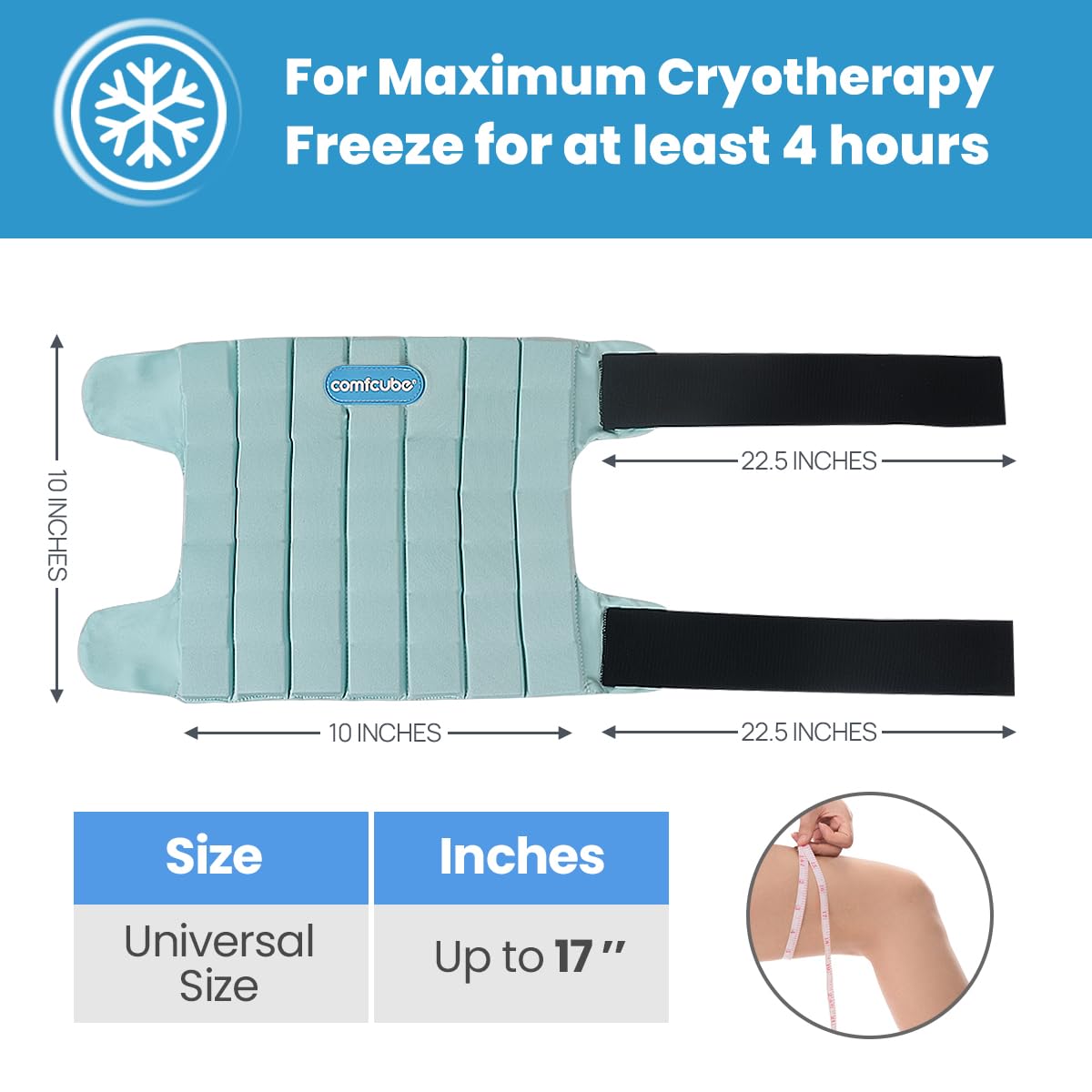Comfcube, apoyo para recuperación de rodilla tras cirugía con uso moderado.