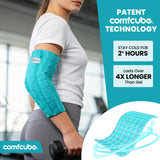 Comfcube codo-hielo: detalle tejido suave para ajuste cómodo.