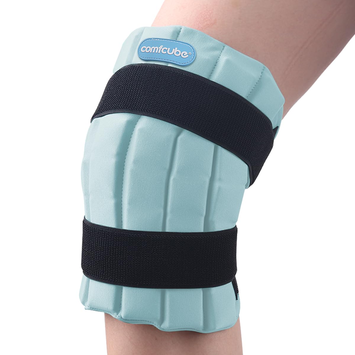 Compresa de hielo Comfcube para rodilla, flexible y cómoda para uso diario.