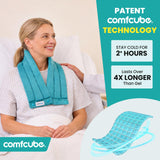 Comfcube: cuello y hombros con enfriamiento amplio para aliviar tensiones.