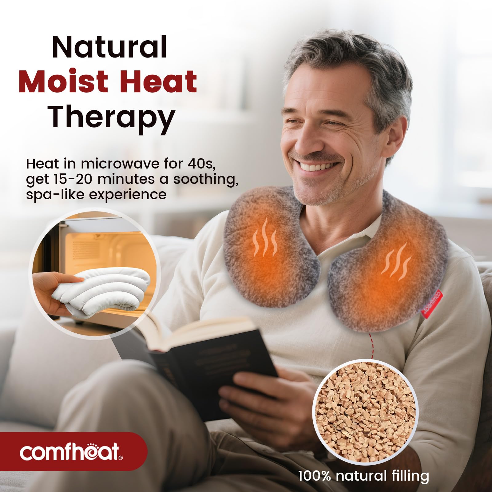 Comfheat almohada cuello relleno uniforme para comodidad constante.